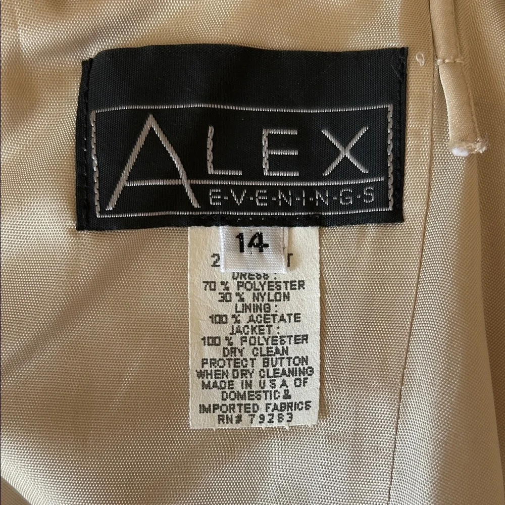 Alex Evenings Spaghetti Strap Cream Lace Gown size 14